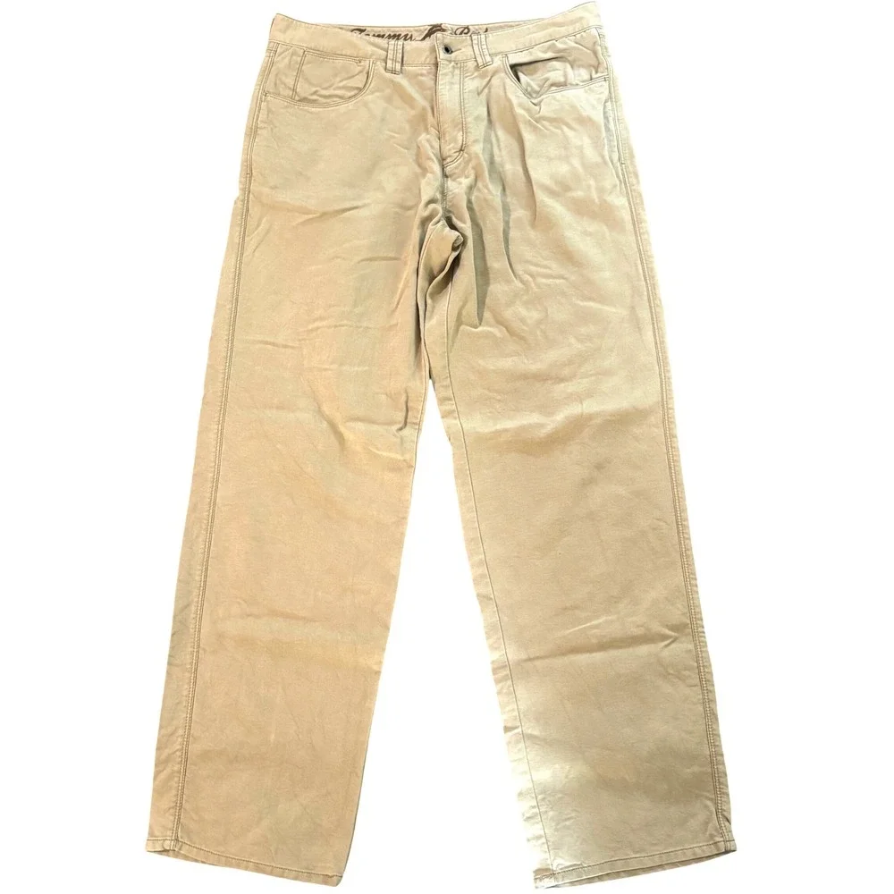 Tommy Bahama Mens 35x34 Boracay Tencel Cotton Pants Khaki Tan‎ Straight Chinos